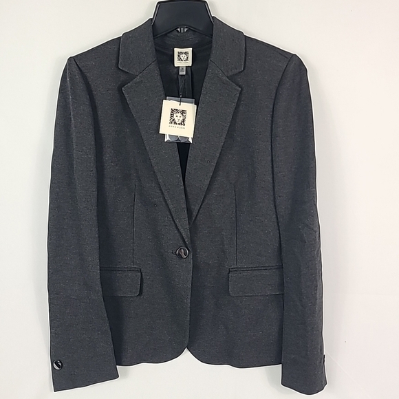 NWT Anne Klein One Button Grey Blazer Sz 10 - Picture 1 of 6